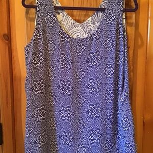 Royal blue and white tank reversible